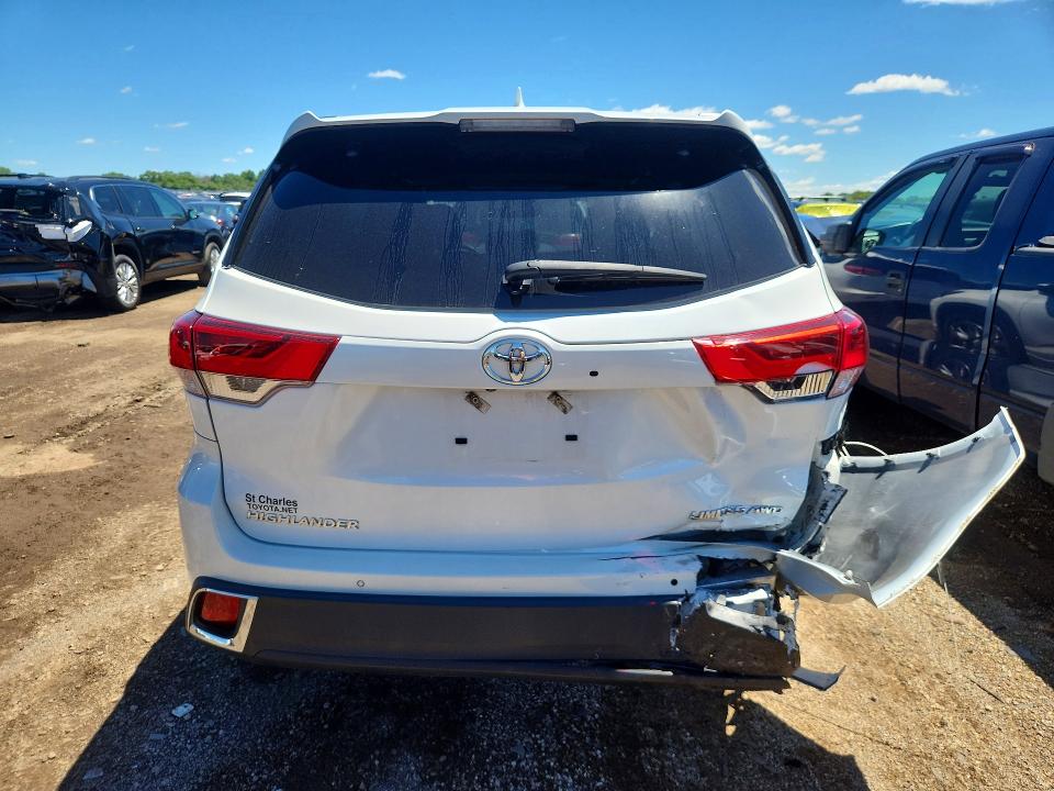 2018 Toyota Highlander VIN 5TDDZRFH2JS891304 COPART salvage auction — REAR END, Il - Salvage Certificate, sold $12,100 on 2026-07-28 (photo 6)