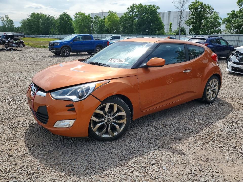 2015 Hyundai Veloster VIN KMHTC6AD5FU222930 COPART salvage auction — FRONT END, Ny - Mv-907A Salvage Certificate, sold $675 on 2026-07-27 (photo 1)