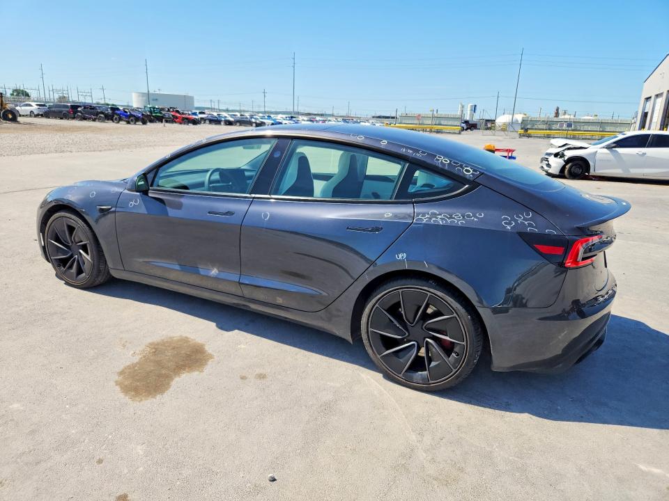 2025 Tesla Model 3 VIN 5YJ3E1ET5SF983365 COPART salvage auction — HAIL, Ok - Cert Of Title-Salvage, sold $18,700 on 2026-07-22 (photo 2)