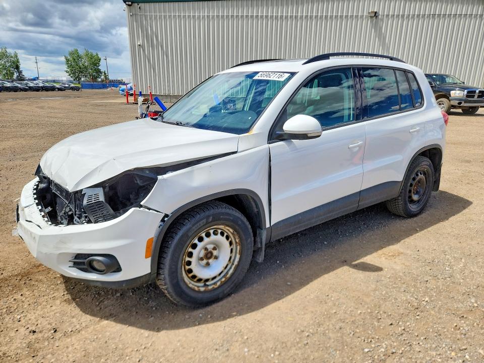 2014 Volkswagen Tiguan VIN WVGJV3AX1EW522655 COPART salvage auction — FRONT END, Ab - Bos - Salvage, sold $1,100 on 2026-07-07 (photo 1)