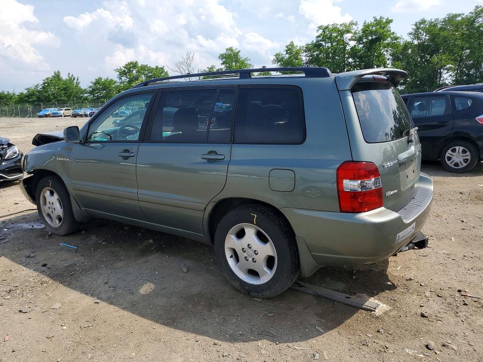 2005 Toyota Highlander VIN JTEEP21A850092160 COPART salvage auction — FRONT END, Md - Cert Of Salvage > 75% Damage, sold $1,800 on 2026-07-28 (photo 2)