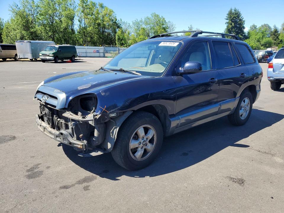 2005 Hyundai Santa fe VIN KM8SC13DX5U908827 COPART salvage auction — FRONT END, Or - Salvage Title Certificate, sold $425 on 2026-07-27 (photo 1)
