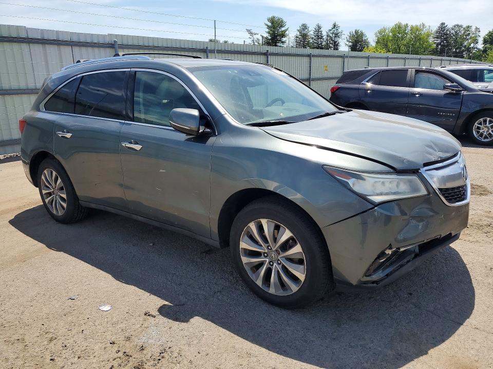 2015 Acura Mdx VIN 5FRYD4H43FB016949 COPART salvage auction — FRONT END, Pa - Certificate Of Salvage, sold $3,350 on 2026-07-02 (photo 4)