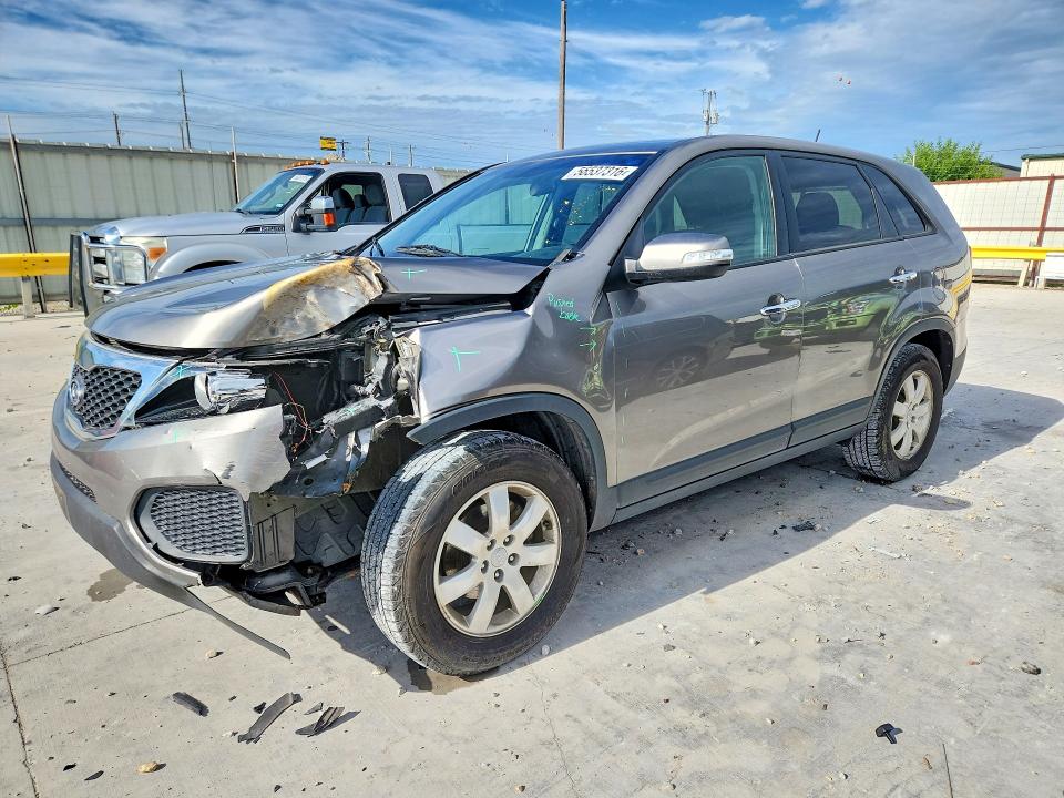 2013 Kia VIN 5XYKT3A10DG394608 COPART salvage auction — FRONT END, Tx - Salvage Vehicle Title, sold $1,850 on 2026-07-24 (photo 1)