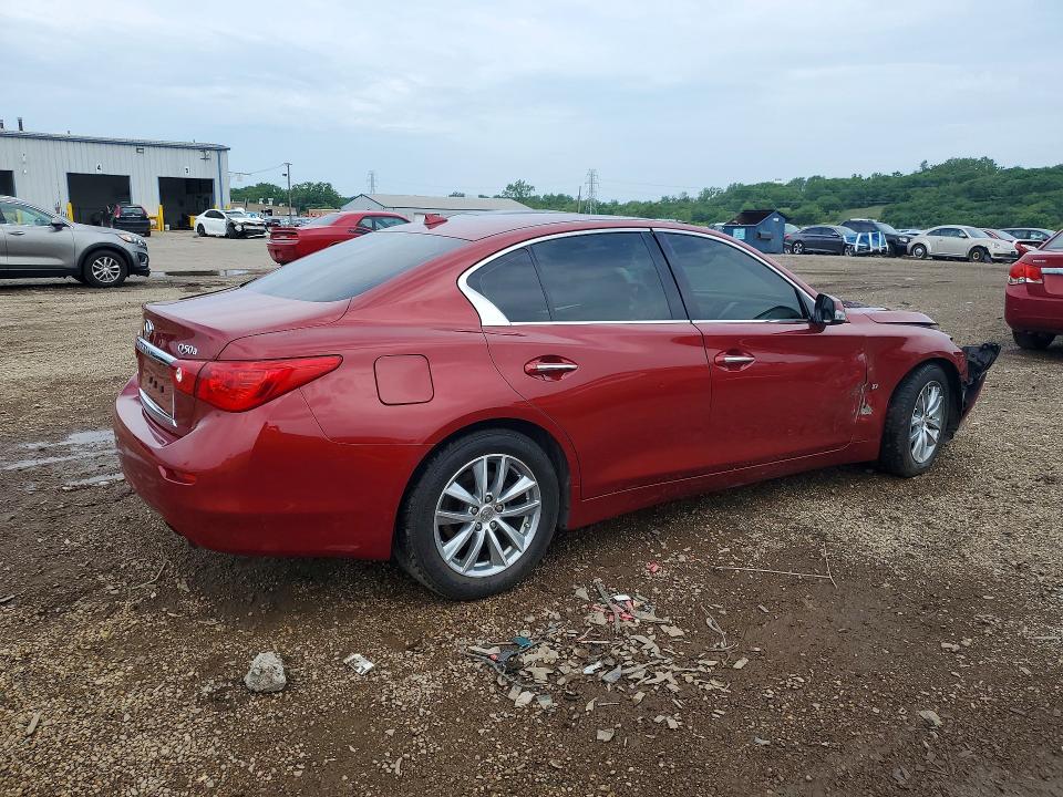 2014 Infiniti Q50 VIN JN1BV7AR9EM702661 COPART salvage auction — FRONT END, Il - Salvage Certificate, sold $575 on 2026-07-17 (photo 3)
