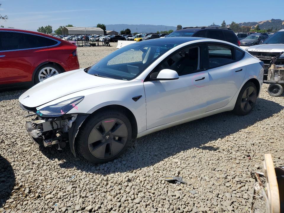 2021 Tesla VIN 5YJ3E1EA4MF870699 COPART salvage auction — FRONT END, Ca - Salvage Certificate, sold $7,000 on 2026-07-14 (photo 1)