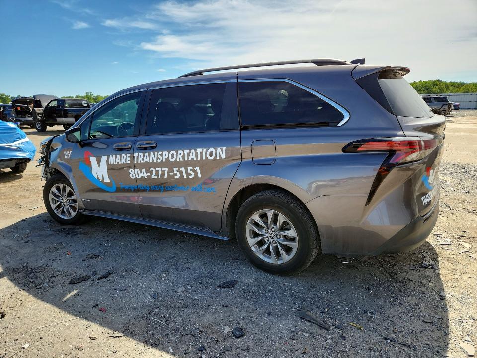 2021 Toyota Sienna VIN 5TDKRKEC9MS033742 COPART salvage auction — FRONT END, Va - Cert Of Title - Salvage, sold $350 on 2026-07-29 (photo 2)