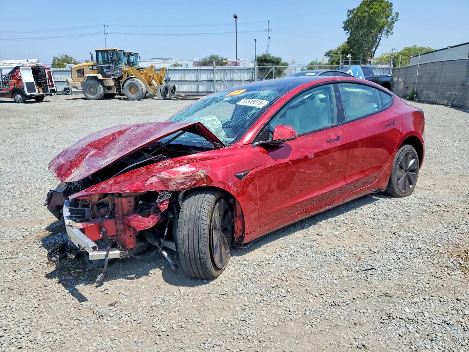 2024 Tesla VIN 5YJ3E1EB5RF760650 COPART salvage auction — FRONT END, CA - SALVAGE CERTIFICATE, sold $4,100 on 2026-07-24 (photo 1)