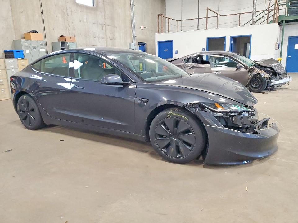 2025 Tesla Model 3 VIN 5YJ3E1EA1SF051470 COPART salvage auction — FRONT END, Mn - Cert Of Title-Salvage, sold $5,200 on 2026-07-28 (photo 4)