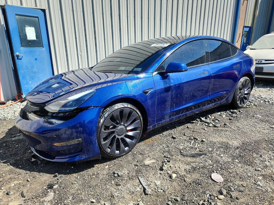 2022 Tesla Model 3 VIN 5YJ3E1EC6NF321735 COPART salvage auction — FRONT END, WV - CERTIFICATE OF TITLE, sold $12,900 on 2026-07-14 (photo 1)
