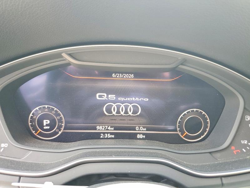 2018 Audi Q5 VIN WA1FNAFY9J2142006 COPART salvage auction — WATER/FLOOD, Ga - Cert Of Title-Flood Salvage, sold $8,000 on 2026-07-17 (photo 9)