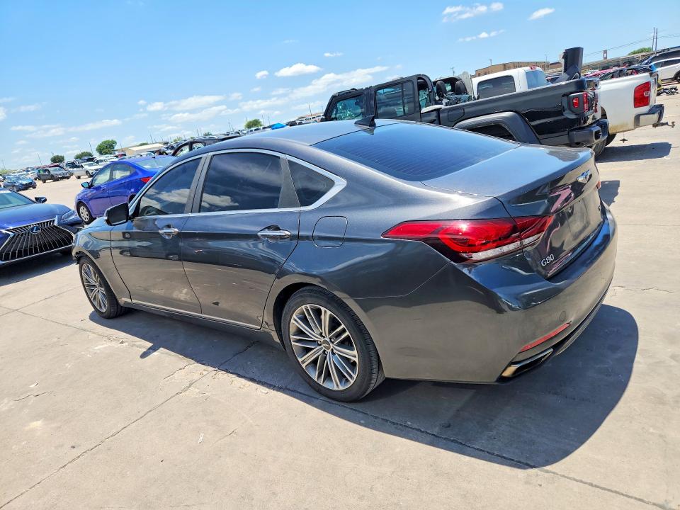 2018 Genesis G80 VIN KMHGN4JE6JU236112 COPART salvage auction — FRONT END, Tx - Salvage Vehicle Title, sold $3,350 on 2026-07-30 (photo 2)