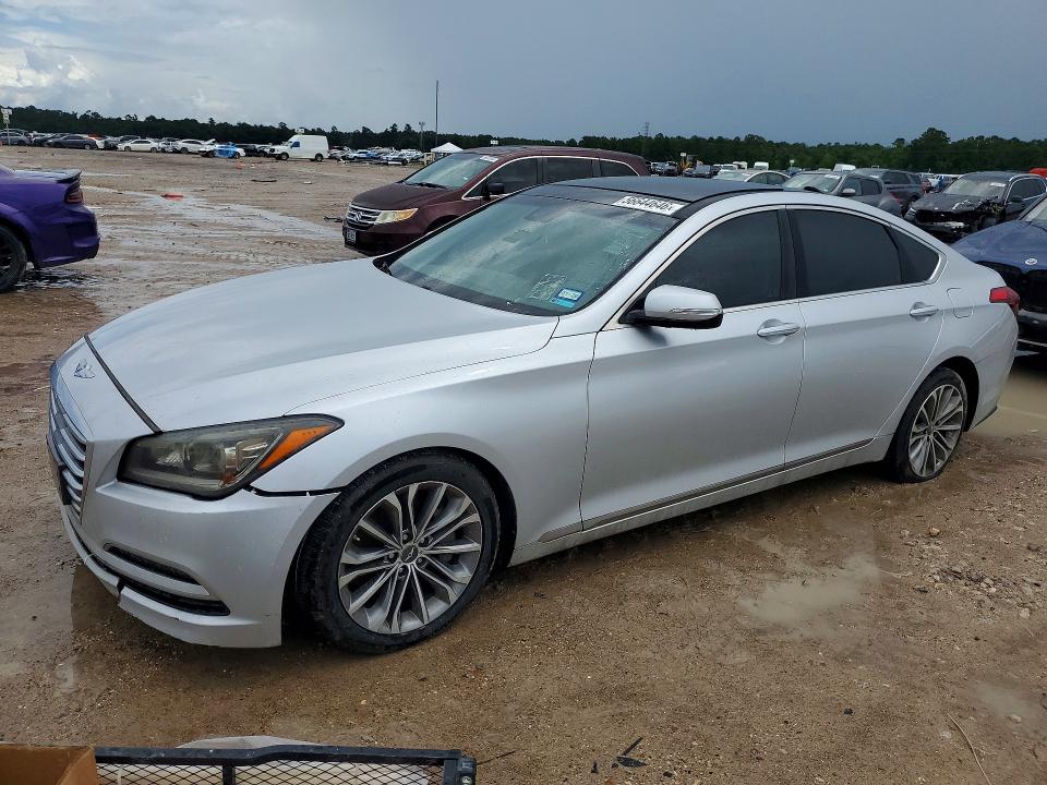 2015 Hyundai Genesis VIN KMHGN4JE6FU058158 COPART salvage auction — REAR END, TX - CERTIFICATE OF TITLE, sold $2,350 on 2026-07-31 (photo 1)