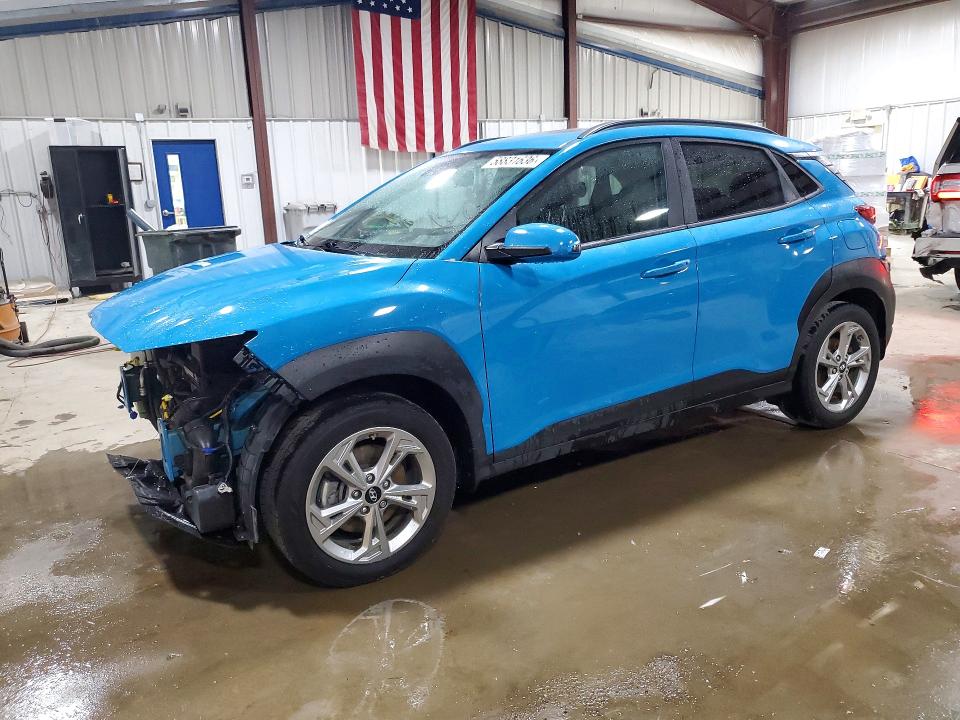 2023 Hyundai VIN KM8K3CAB4PU974807 COPART salvage auction — FRONT END, Pa - Certificate Of Salvage, sold $2,500 on 2026-07-22 (photo 1)