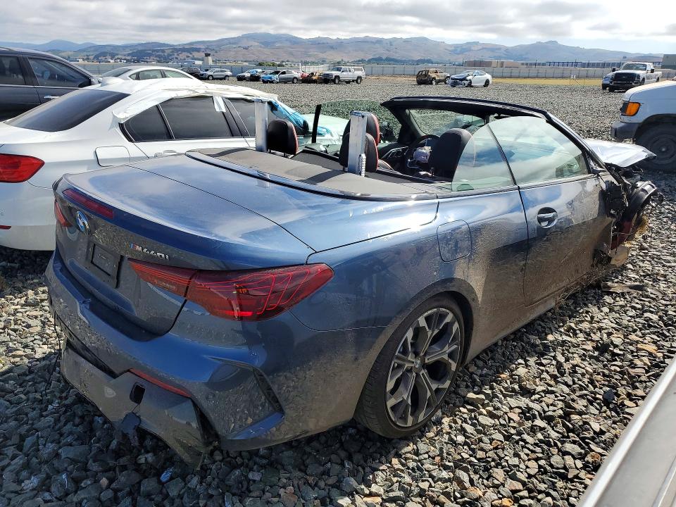 2025 BMW M440i VIN WBA73DB02SCU00148 COPART salvage auction — FRONT END, Ca - Salvage Certificate, sold $14,600 on 2026-07-09 (photo 3)