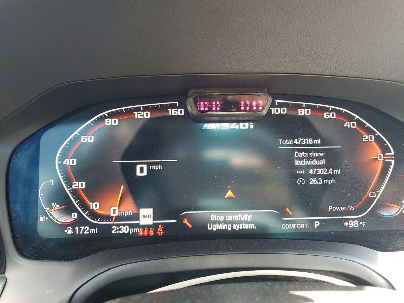 2021 BMW VIN 3MW5U9J01M8C14596 COPART salvage auction — FRONT END, TX - SALVAGE VEHICLE TITLE, sold $24,900 on 2026-09-16 (photo 9)