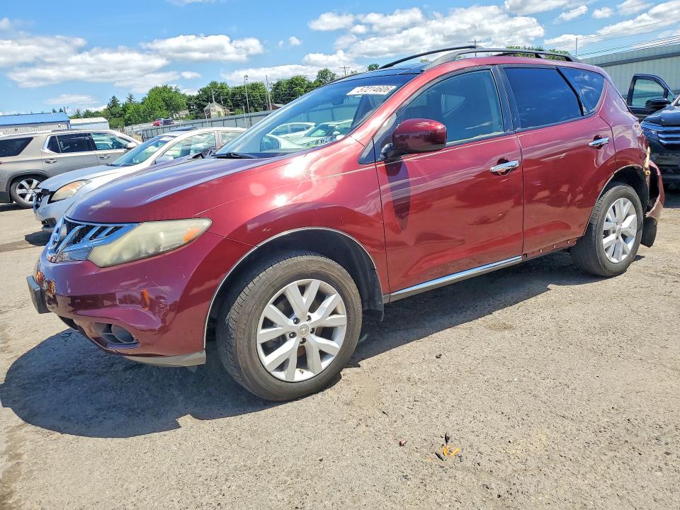 2012 Nissan Murano VIN JN8AZ1MW0CW233316 COPART salvage auction — REAR END, Pa - Certificate Of Salvage, sold $400 on 2026-07-17 (photo 1)