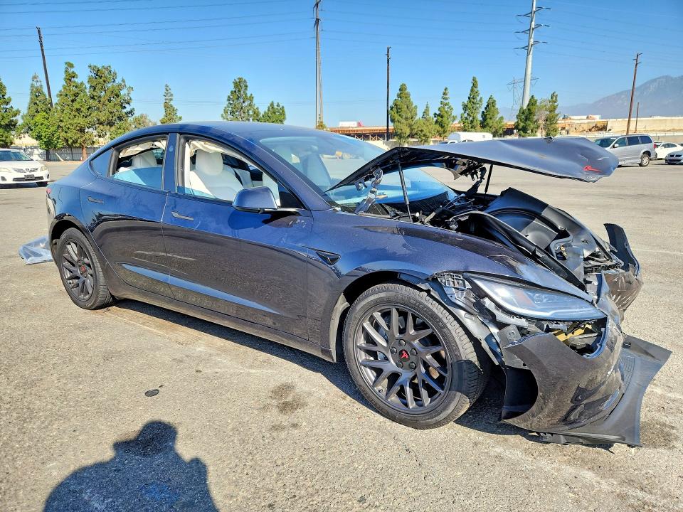 2024 Tesla Model 3 VIN 5YJ3E1EB5RF832382 COPART salvage auction — FRONT END, CA - SALVAGE CERTIFICATE, sold $6,300 on 2026-07-21 (photo 4)