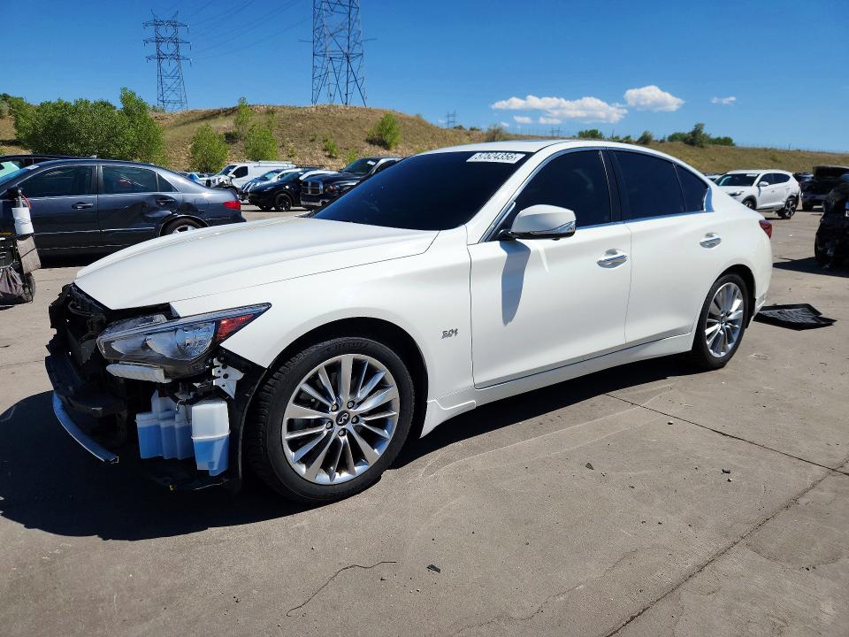 2018 Infiniti Q50 VIN JN1EV7AR7JM442283 COPART salvage auction — FRONT END, Co - Public - Salvage Title, sold $7,400 on 2026-07-29 (photo 1)