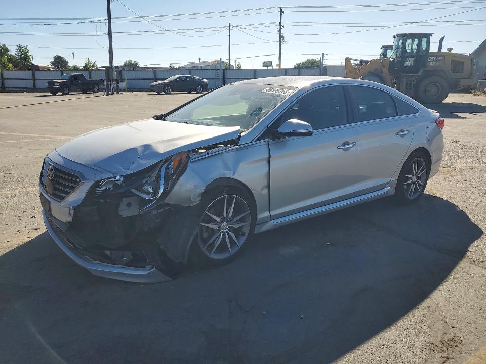2015 Hyundai Sonata VIN 5NPE34AB0FH071859 COPART salvage auction — FRONT END, Id - Salvage Certificate Of Title, sold $1,350 on 2026-08-21 (photo 1)