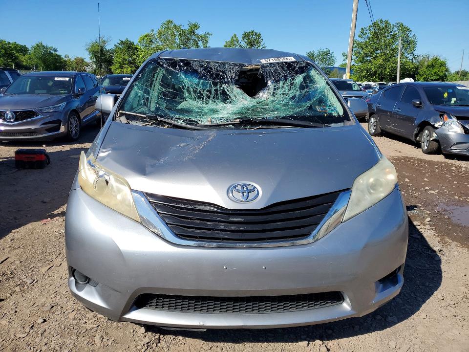 2011 Toyota Sienna VIN 5TDKK3DC0BS015929 COPART salvage auction — FRONT END, PA - CERTIFICATE OF SALVAGE, sold $30 on 2026-07-27 (photo 5)