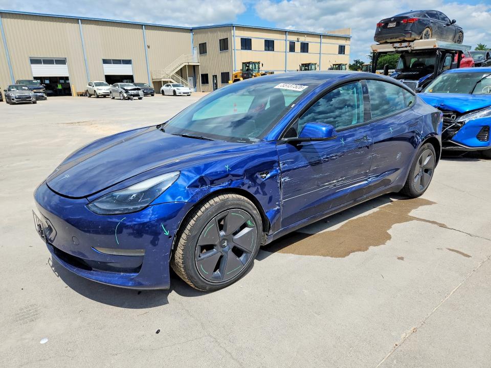 2022 Tesla VIN 5YJ3E1EAXNF186659 COPART salvage auction — FRONT END, Tx - Salvage Vehicle Title, sold $5,200 on 2026-07-23 (photo 1)