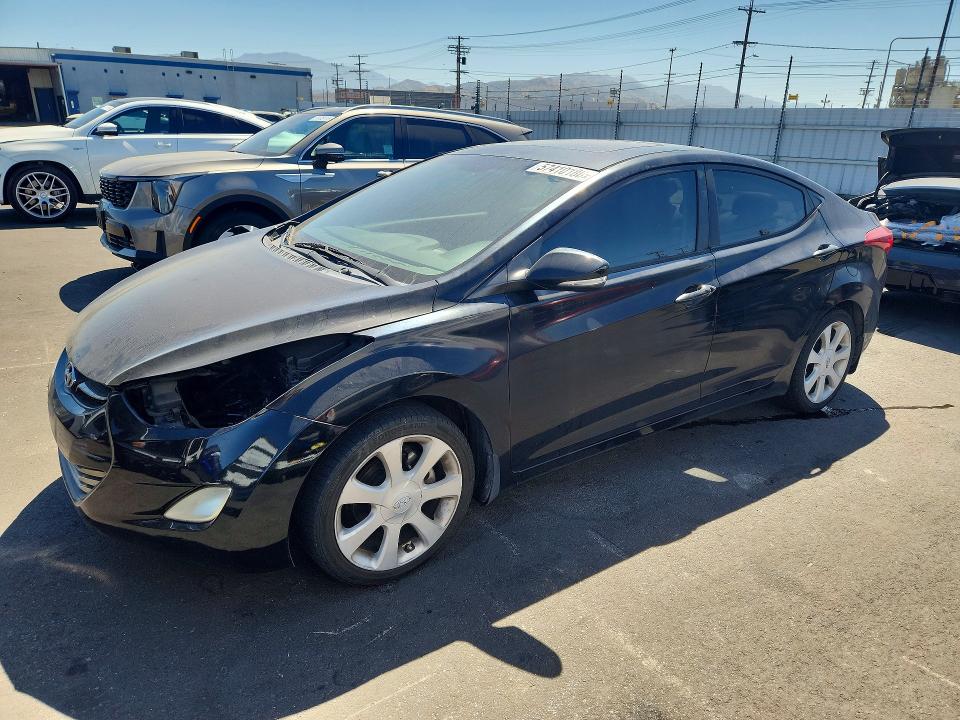 2012 Hyundai Elantra VIN KMHDH4AE6CU208100 COPART salvage auction — FRONT END, Ca - Salvage Certificate, sold $1,300 on 2026-07-07 (photo 1)