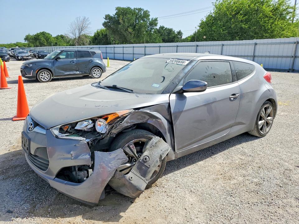 2016 Hyundai Veloster VIN KMHTC6AD6GU248857 COPART salvage auction — FRONT END, Tx - Salvage Vehicle Title, sold $1,250 on 2026-07-16 (photo 1)