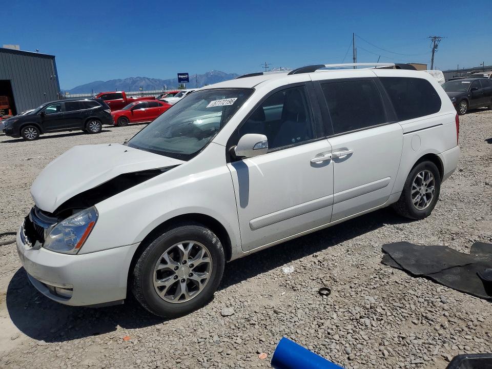 2014 Kia SEDONA VIN KNDMG4C75E6546889 COPART salvage auction — FRONT END, Ut - Salvage Certificate, sold $1,100 on 2026-07-31 (photo 1)