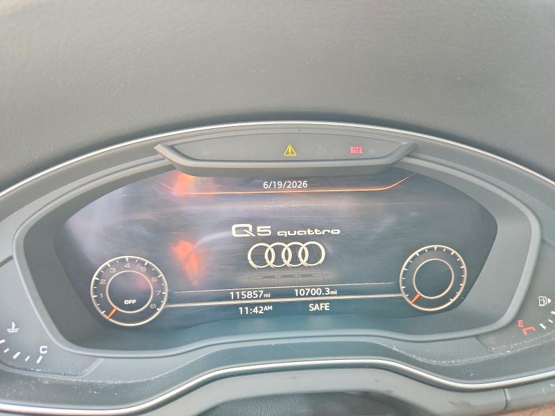2018 Audi Q5 VIN WA1BNAFY6J2053024 COPART salvage auction — Burn Engine, CT - CERT OF TITLE-SALVAGE, sold $6,000 on 2026-07-14 (photo 9)