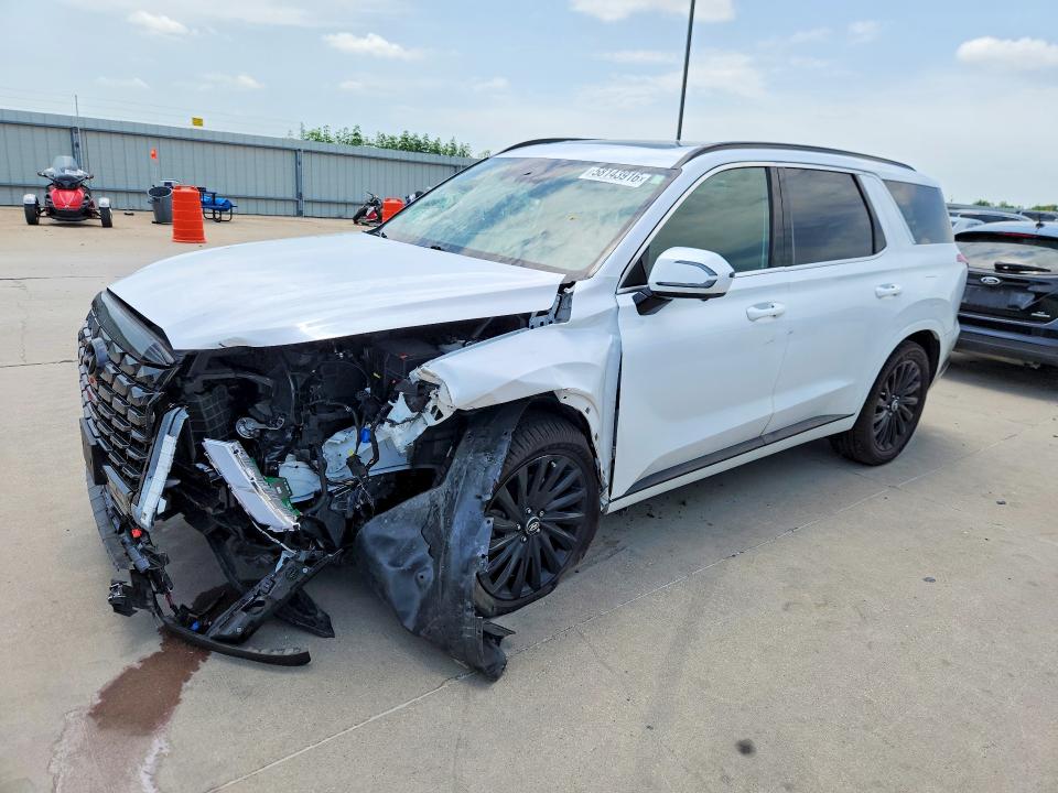 2024 Hyundai Palisade VIN KM8R7DGE4RU749025 COPART salvage auction — FRONT END, Tx - Salvage Vehicle Title, sold $8,200 on 2026-07-09 (photo 1)