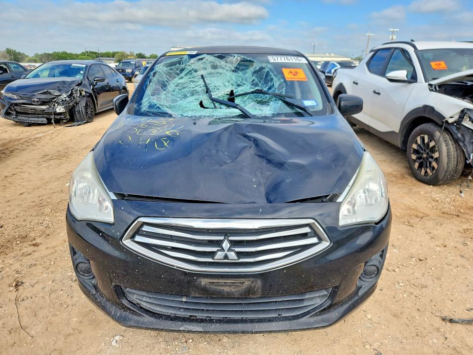 2017 Mitsubishi Mirage VIN ML32F3FJ4HHF06300 COPART salvage auction — FRONT END, Tx - Salvage Vehicle Title, sold $40 on 2026-07-23 (photo 5)