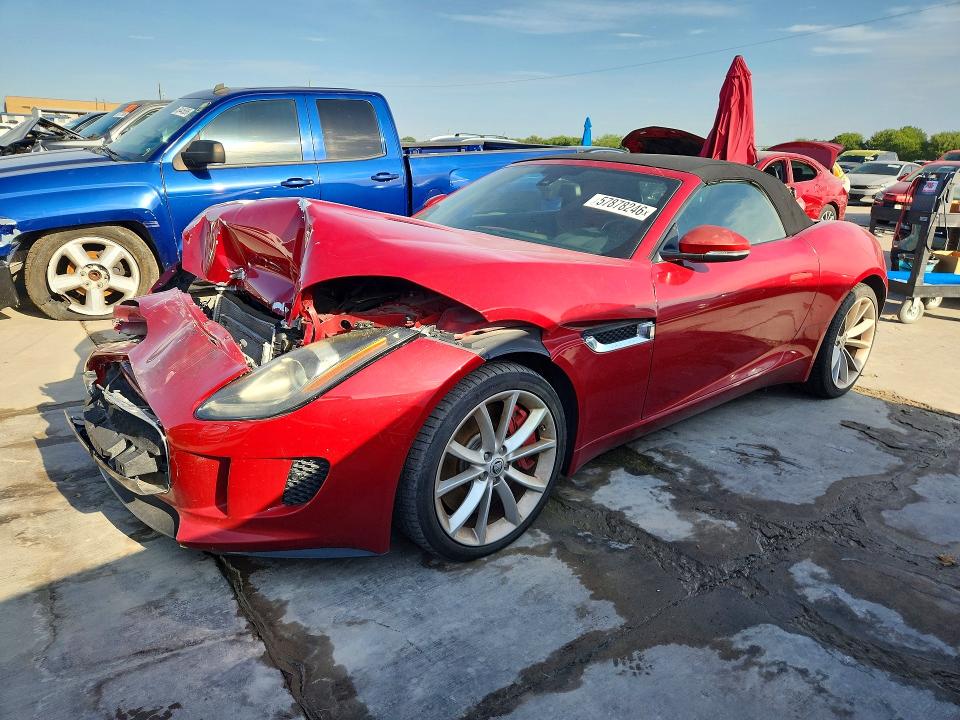 2014 Jaguar F-type VIN SAJWA6FC3E8K08170 COPART salvage auction — FRONT END, Tx - Salvage Vehicle Title, sold $4,800 on 2026-07-30 (photo 1)