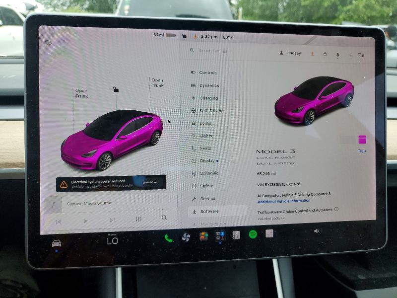2020 Tesla Model 3 VIN 5YJ3E1EB1LF621428 COPART salvage auction — UNDERCARRIAGE, Wa - Bill Of Sale, sold $6,900 on 2026-07-15 (photo 9)