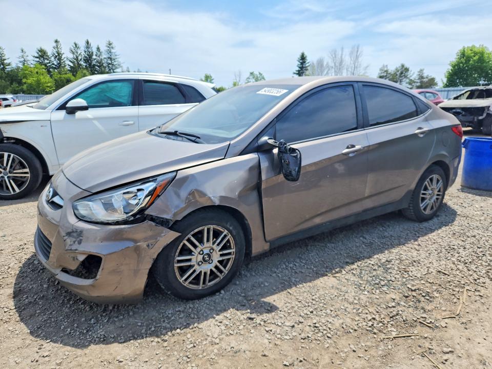 2013 Hyundai Accent VIN KMHCT4AE9DU510394 COPART salvage auction — FRONT END, ON - PERMIT NO BRAND - UNFIT, sold $450 on 2026-07-14 (photo 1)