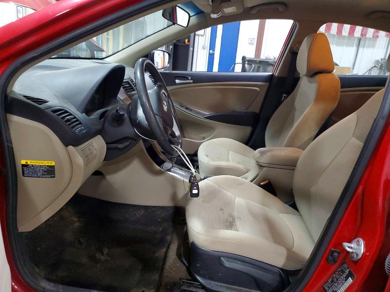 2016 Vulcan Accent VIN KMHCT4AEXGU162156 COPART salvage auction — FRONT END, Pa - Certificate Of Salvage, sold $850 on 2026-07-08 (photo 7)