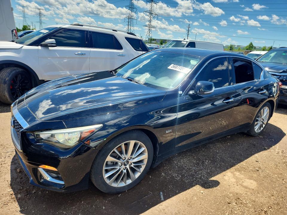 2018 Infiniti Q50 VIN JN1EV7AR6JM433316 COPART salvage auction — SIDE, Il - Salvage Certificate, sold $4,500 on 2026-07-23 (photo 1)
