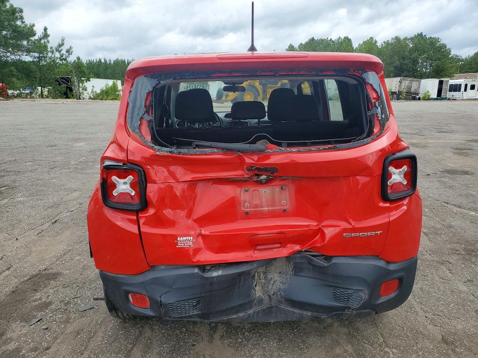 2018 Jeep Renegade VIN ZACCJAAB7JPG84573 COPART salvage auction — REAR END, SC - CERT OF TITLE-SALVAGE, sold $1,150 on 2026-08-21 (photo 6)