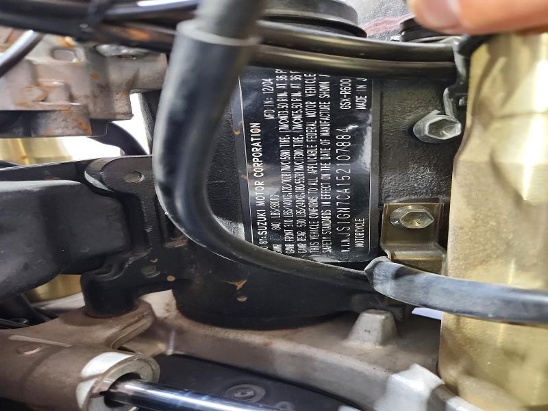 2005 Suzuki VIN JS1GN7CA152107884 COPART salvage auction — ALL OVER, Ok - Certificate Of Title, sold $750 on 2026-07-24 (photo 9)