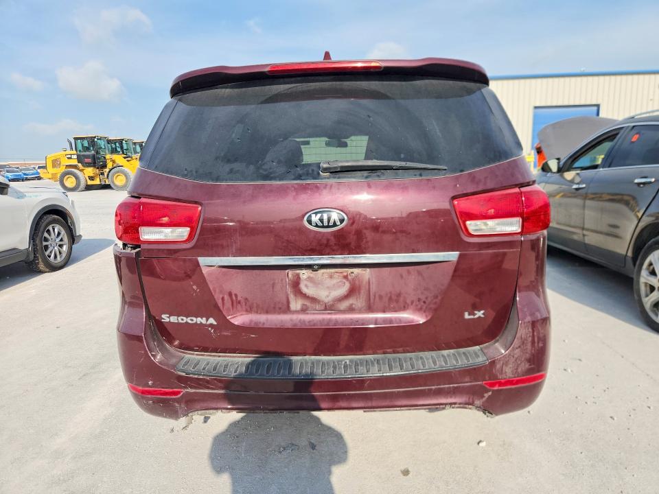2018 Kia SEDONA VIN KNDMB5C16J6389349 COPART salvage auction — FRONT END, Tx - Certificate Of Title, sold $875 on 2026-07-14 (photo 6)