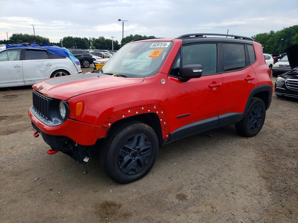 2018 Jeep Renegade VIN ZACCJBCB9JPG72587 COPART salvage auction — FRONT END, Ct - Certificate Of Title, sold $2,950 on 2026-07-31 (photo 1)