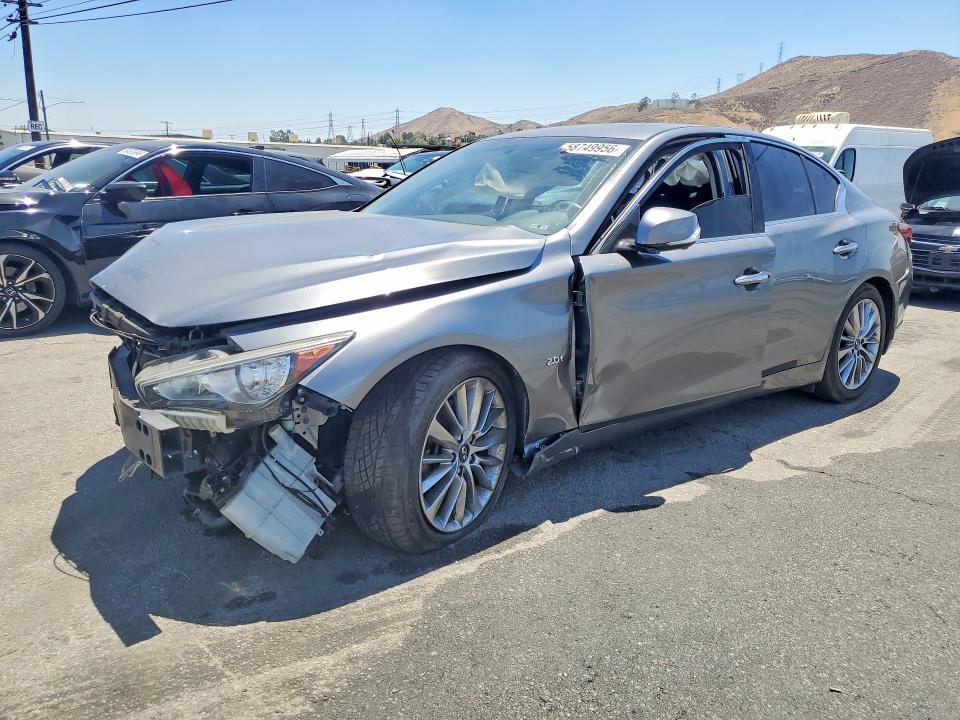 2018 Infiniti Q50 VIN JN1CV7AP8JM240753 COPART salvage auction — FRONT END, Ca - Salvage Certificate, sold $725 on 2026-07-13 (photo 1)