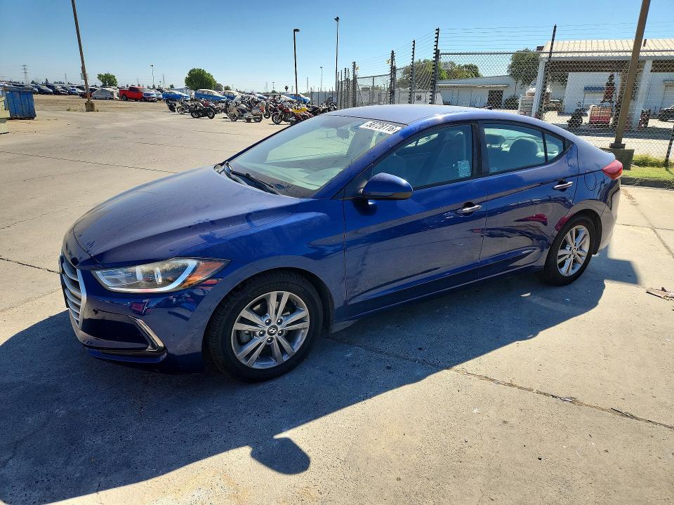 2017 Hyundai Elantra VIN 5NPD84LFXHH049173 COPART salvage auction — REAR END, Ca - Salvage Certificate, sold $1,600 on 2026-07-27 (photo 1)