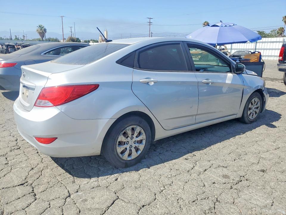 2015 Hyundai Accent VIN KMHCT4AE6FU863856 COPART salvage auction — FRONT END, Ca - Salvage Certificate, sold $850 on 2026-07-09 (photo 3)
