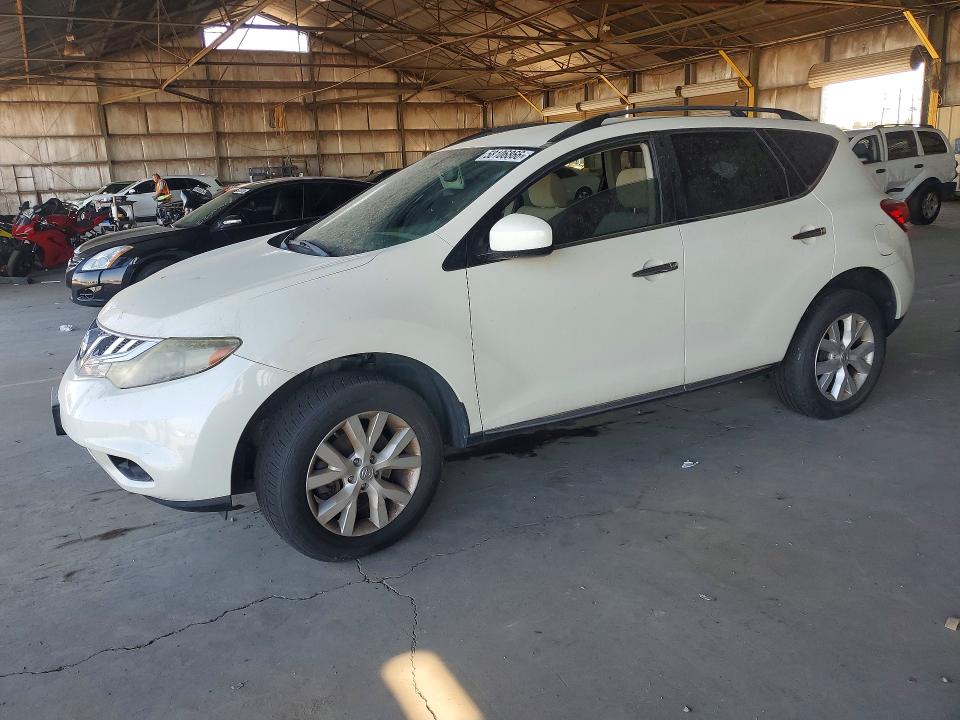 2014 Nissan Murano VIN JN8AZ1MW3EW523861 COPART salvage auction — MINOR DENT/SCRATCHES, Az - Certificate Of Title, sold $225 on 2026-07-27 (photo 1)