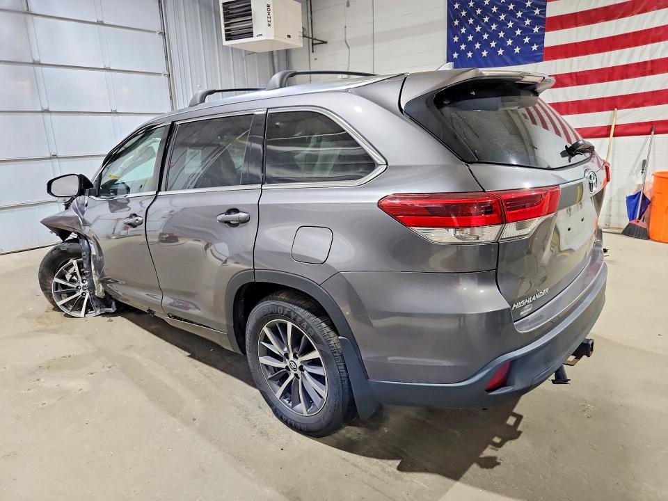 2018 Toyota Highlander VIN 5TDJZRFH8JS562206 COPART salvage auction — FRONT END, Nh - Cert Of Title-Salvage, sold $5,300 on 2026-07-24 (photo 2)