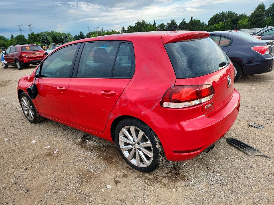 2013 Volkswagen Golf VIN WVWDM7AJ0DW106490 COPART salvage auction — ROOF, IL - SALVAGE CERTIFICATE, sold $1,500 on 2026-07-28 (photo 2)