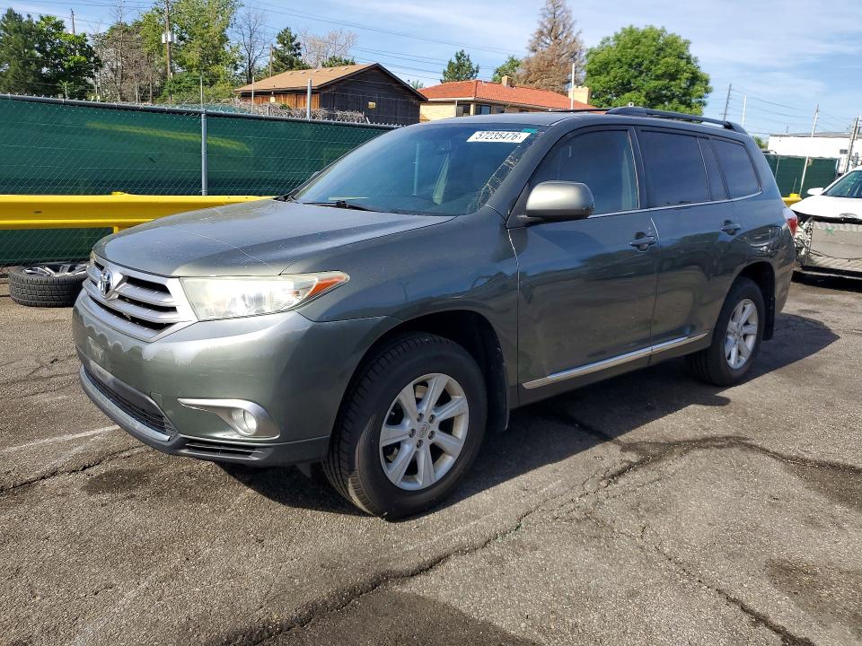2012 Toyota Highlander VIN 5TDBK3EH1CS167780 COPART salvage auction — HAIL, Co - Certificate Of Title, sold $3,000 on 2026-07-09 (photo 1)