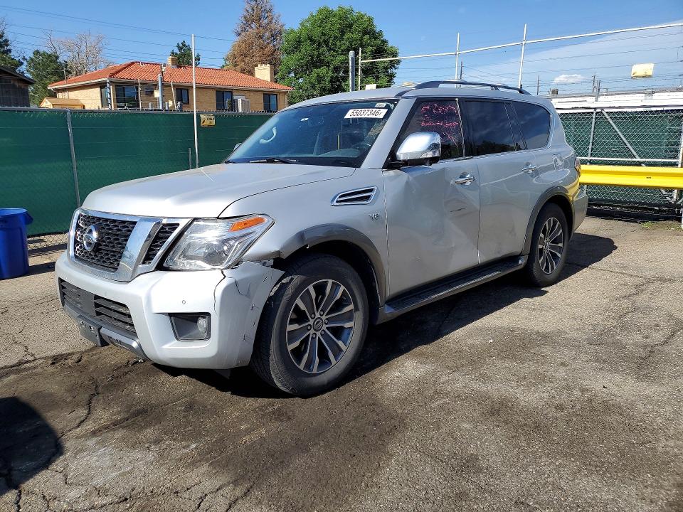 2019 Nissan Armada VIN JN8AY2NC4KX511401 COPART salvage auction — FRONT END, Co - Public - Salvage Title, sold $9,300 on 2026-09-01 (photo 1)