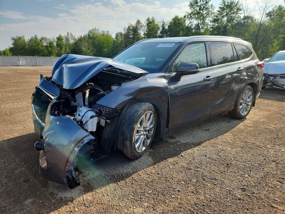 2021 Toyota Highlander VIN 5TDDZRBH4MS159525 COPART salvage auction — FRONT END, ON - PERMIT SALVAGE, sold $14,600 on 2026-07-21 (photo 1)